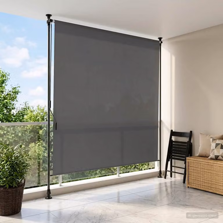 vidaXL Tenda a Rullo Esterna Grigio Chiaro L: 100 cm, H: 275 cm