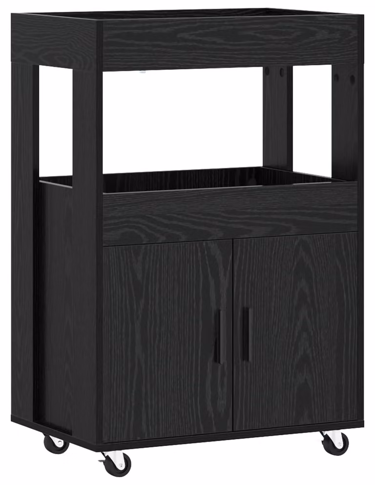 Carrello bar in legno effetto noce scuro, dimensioni 60 x 39,5 x 89 cm