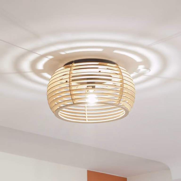 Plafoniera soffitto Ediz Lindby, dimmerabile, Legno chiaro, Corridoio, Legno, Moderno, Plafoniera