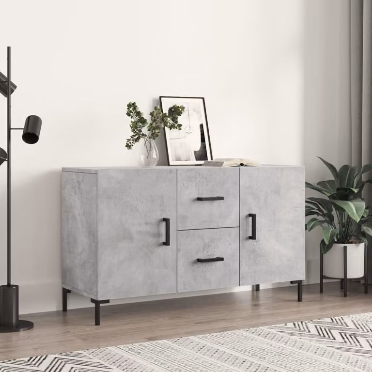 vidaXL Credenza Grigio Cemento 100x36x60 cm in Legno Multistrato