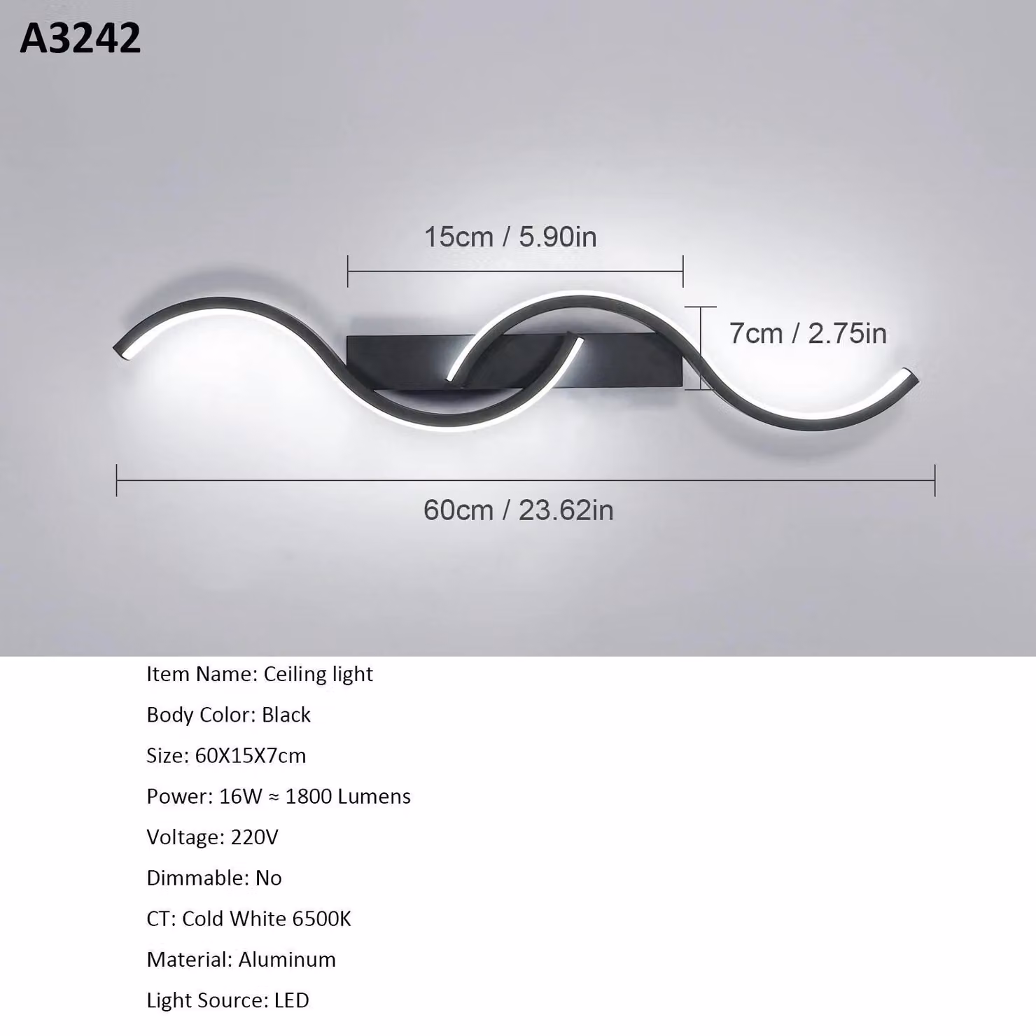 Applique, LED a basso consumo energetico, design moderno, A3242