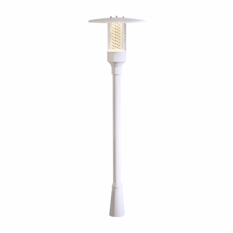 Konstsmide Nova Lampada da vialetto in alluminio verniciato bianco con vetro acrilico trasparente