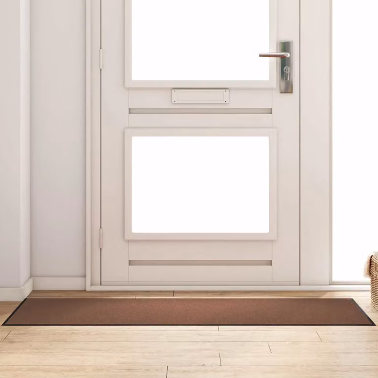 vidaXL Tappetino Rettangolare Moderno Marrone e Nero in Poliammide L: 60 cm, P: 180 cm