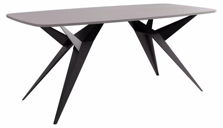 MIRJAN24 Tavolo Axis 160, tavolo da pranzo, gambe in acciaio (colore: nero / grigio chiaro)