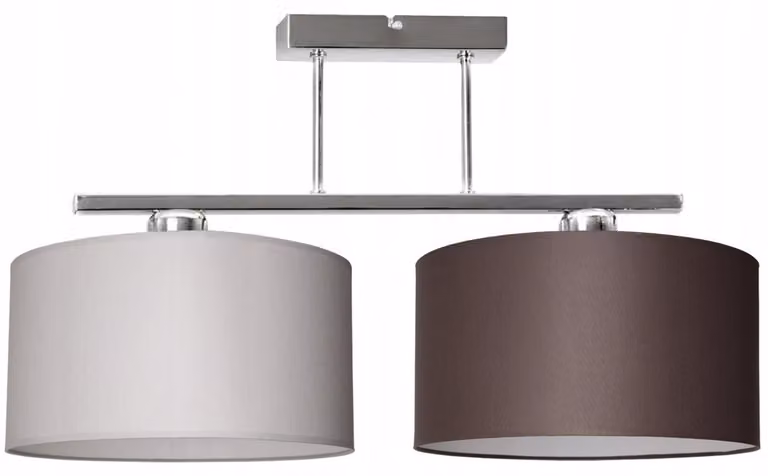 Lampada a sospensione moderna con paralume in tessuto e finiture cromate, lampada da soffitto a LED di design, illuminazione elegante per soggiorno, camera da letto, cucina e sala da pranzo