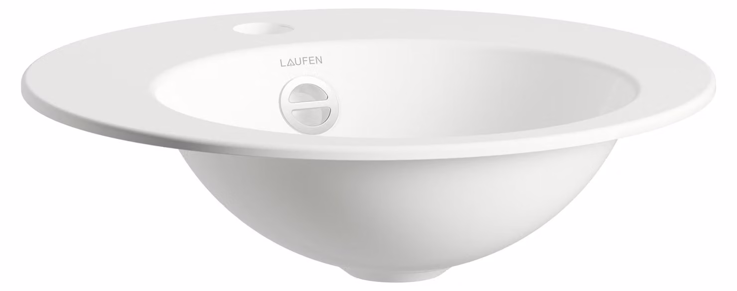 LAUFEN FORM lavabo à encastrer par le haut, rond, 1 trou pour robinet, avec trop-plein, 400x400x140mm, blanc brillant, H517FM30001041, H517FM30001041