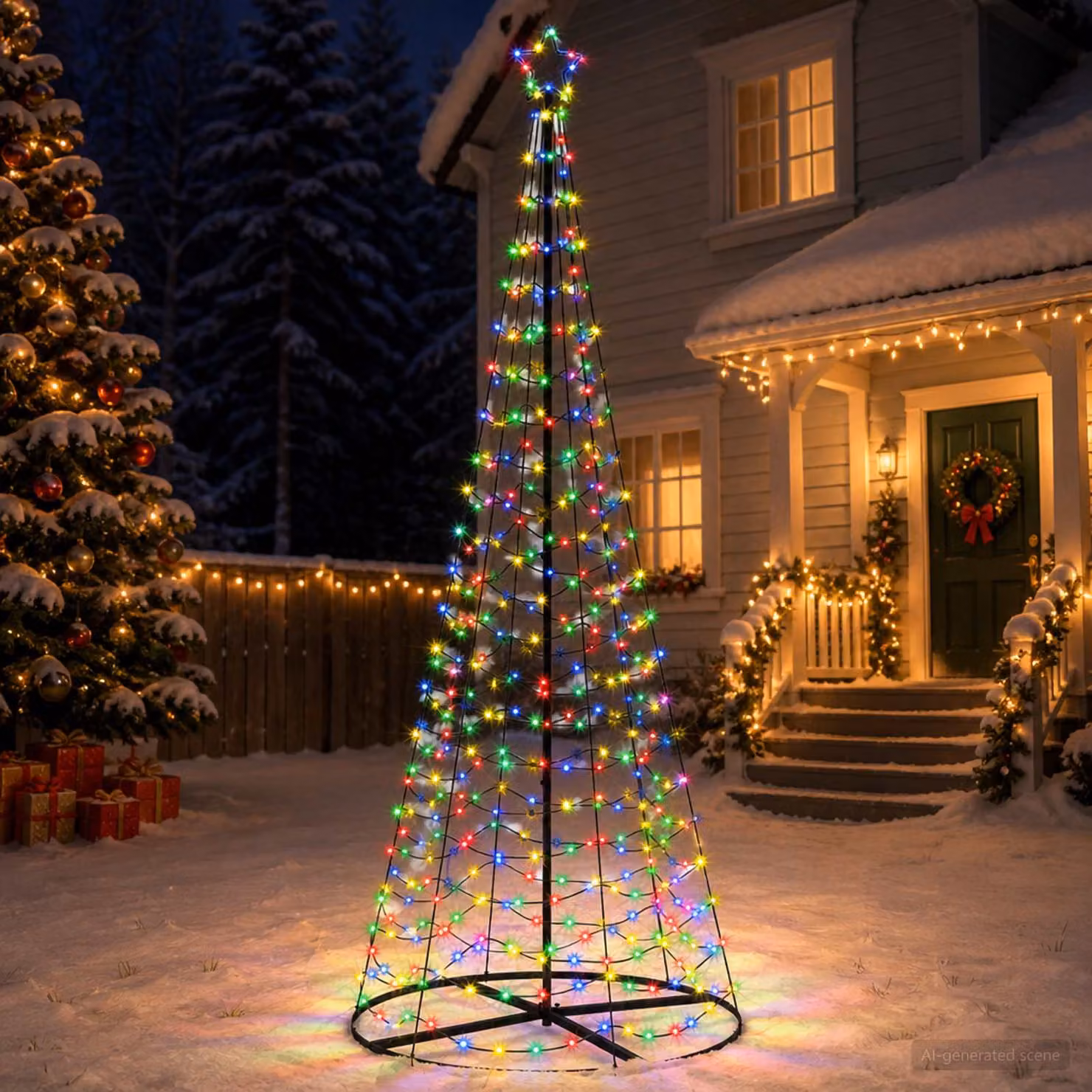 vidaXL Albero di Natale LED a spirale con base EKENAS 250 cm 370 LED