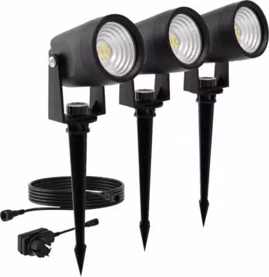 Faretto LED per esterni Philips PHI8720169386976 Reuel GardenLink IP44 1,5W 180lm 2700K nero 3 pz