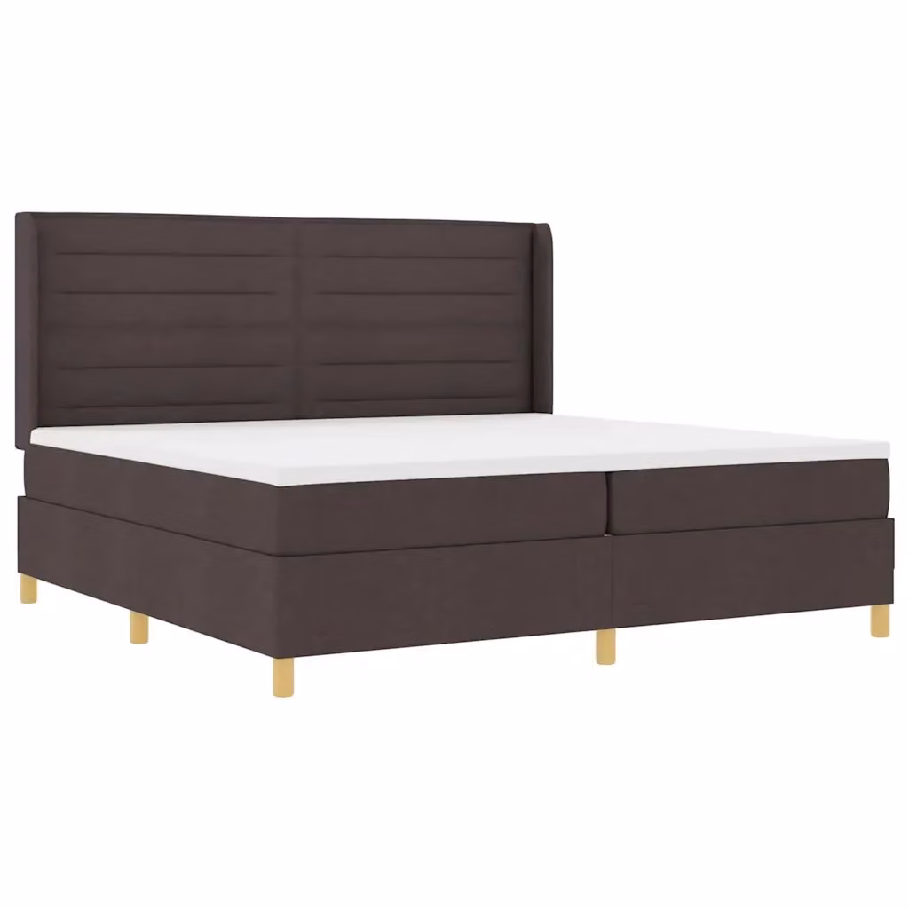 Letto moderno vidaXL con materasso a molle insacchettate in tessuto marrone L/P: 200 x 200 cm – 2
