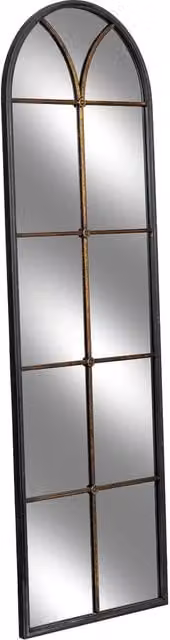 Specchio da parete in legno e ferro nero 60x3x190h cm