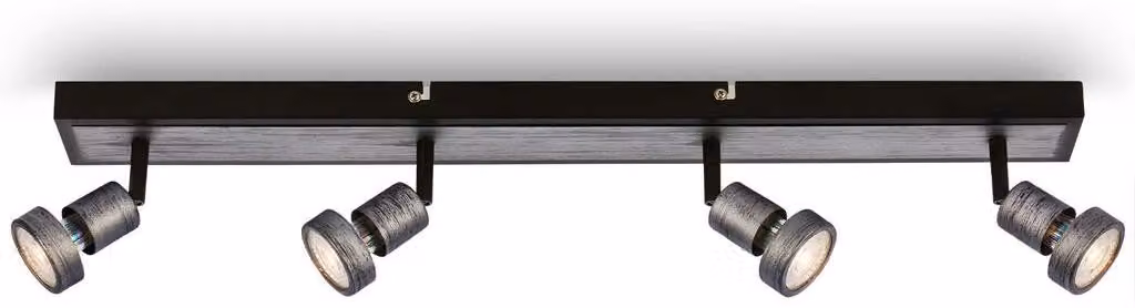 Lampada da soffitto a LED Lampada da soffitto Spot orientabile 4xGU10 4,9W argento antico Briloner