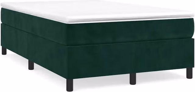Letto matrimoniale | Letto per adulti | Struttura Letto a Rete a Molle Verde Scuro 120x200 cm in Velluto