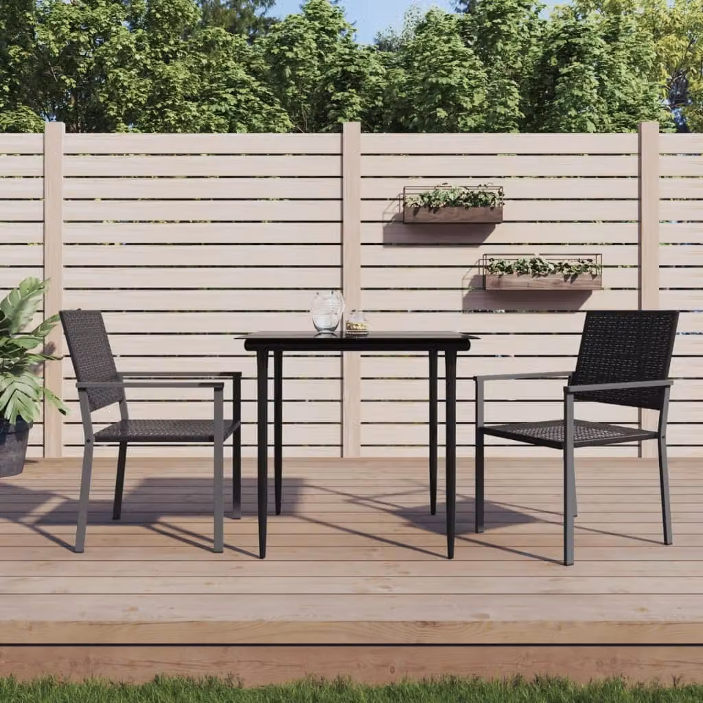 Maison Exclusive - Set da pranzo da giardino a 3 pezzi in rattan sintetico e acciaio