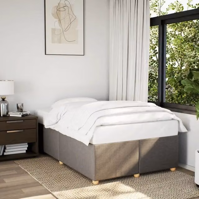 Giroletto senza Materasso-Struttura Letto Tortora 120x200 cm Tessuto 922959