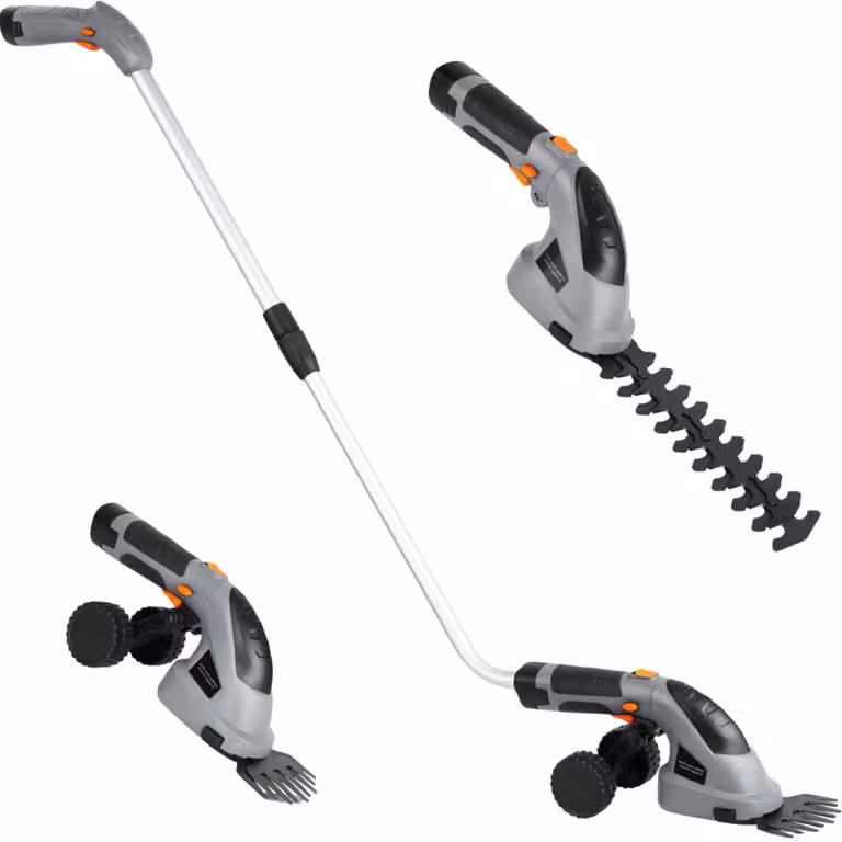 Tagliasiepi elettrico - Con batteria - 2 in 1 - Forbici telescopiche - Grigio - Forbici da giardino - Senza fili - Manico telescopico