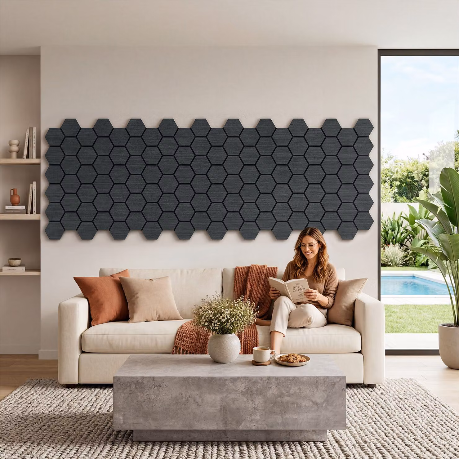 Pannelli acustici Sonic Shield tectake effetto legno in MDF colore nero e marrone – 3