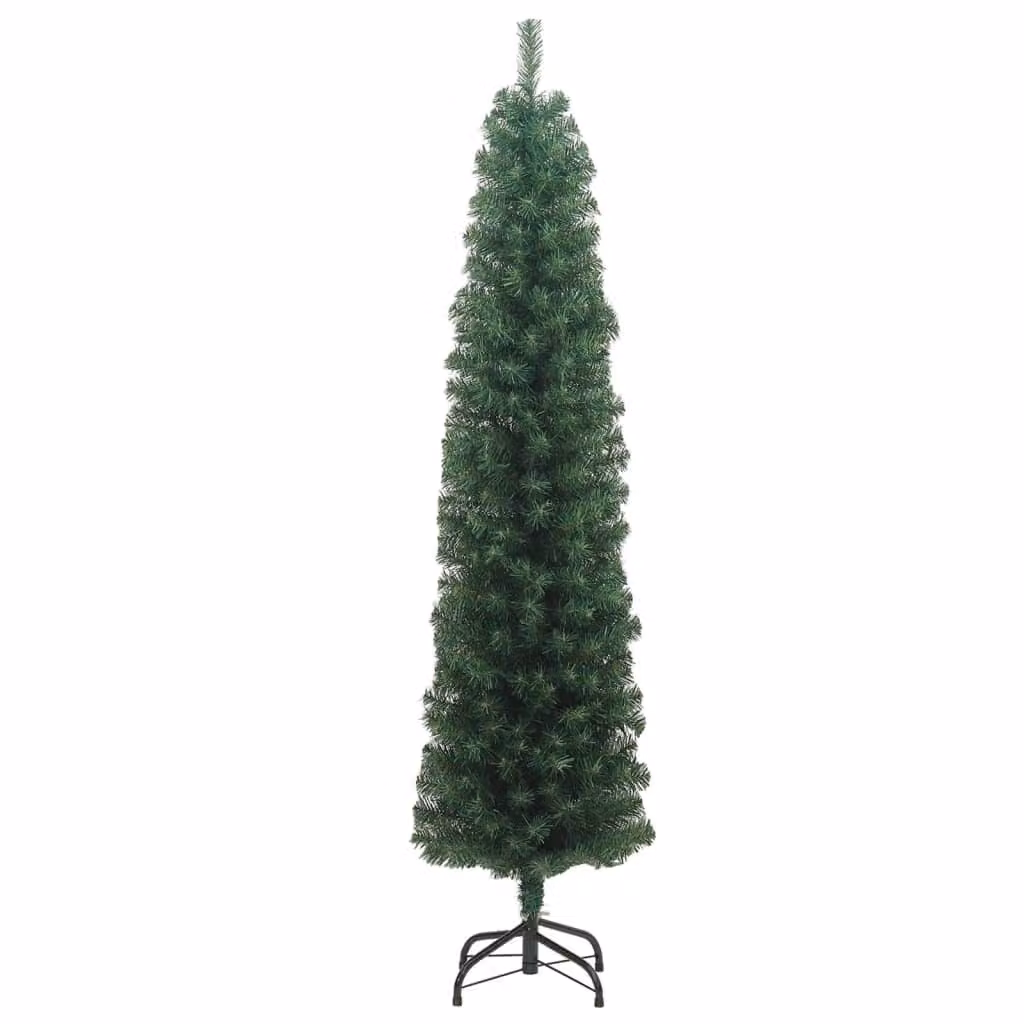 Maison Exclusive - Albero di Natale artificiale slanciato con supporto, verde, 240 cm, in PVC