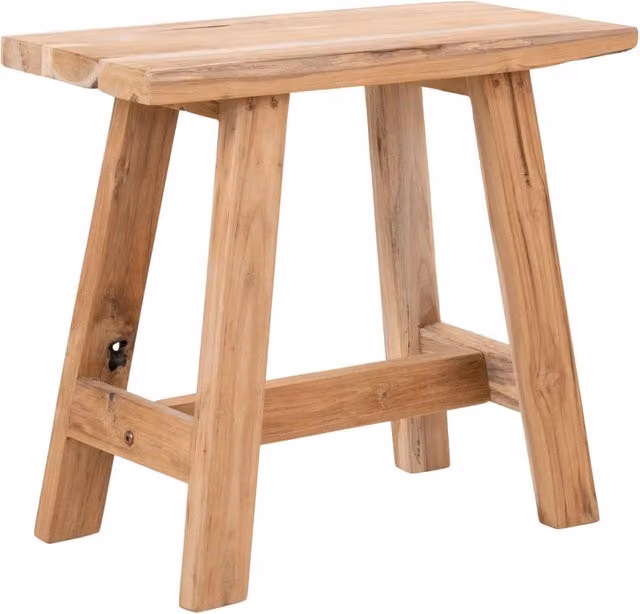 Panchina Barcelona in legno di teak naturale, 50 cm