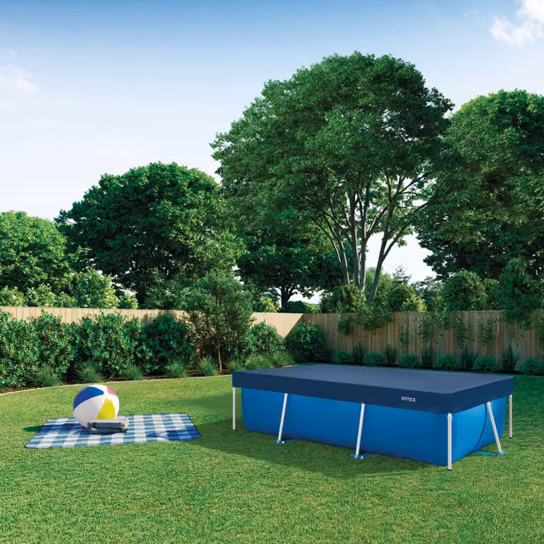 Copertura per piscina rettangolare INTEX in PVC e PET blu e grigio L: 300 cm, P: 200 cm