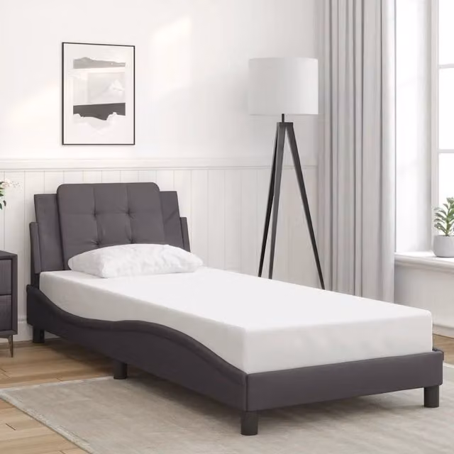 Giroletto senza materasso Zadar vidaXL in similpelle color crema, L/P/H: 90 x 200 cm