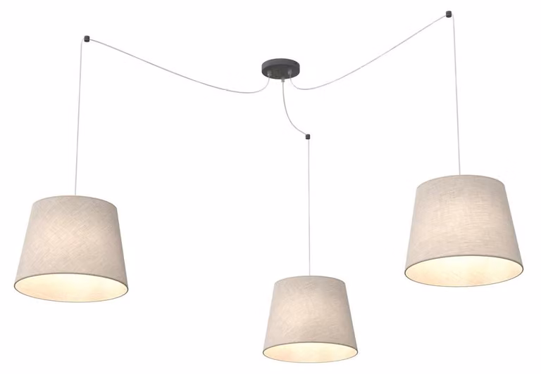 Lampada a sospensione ASCOT beige 3xE27x20W in tessuto, dimensioni: 200x200x200 cm, IP20, Emibig