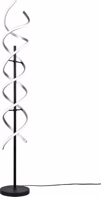 Piantana LED a spirale, metallo, alluminio e nero, H 150 cm, Sequence