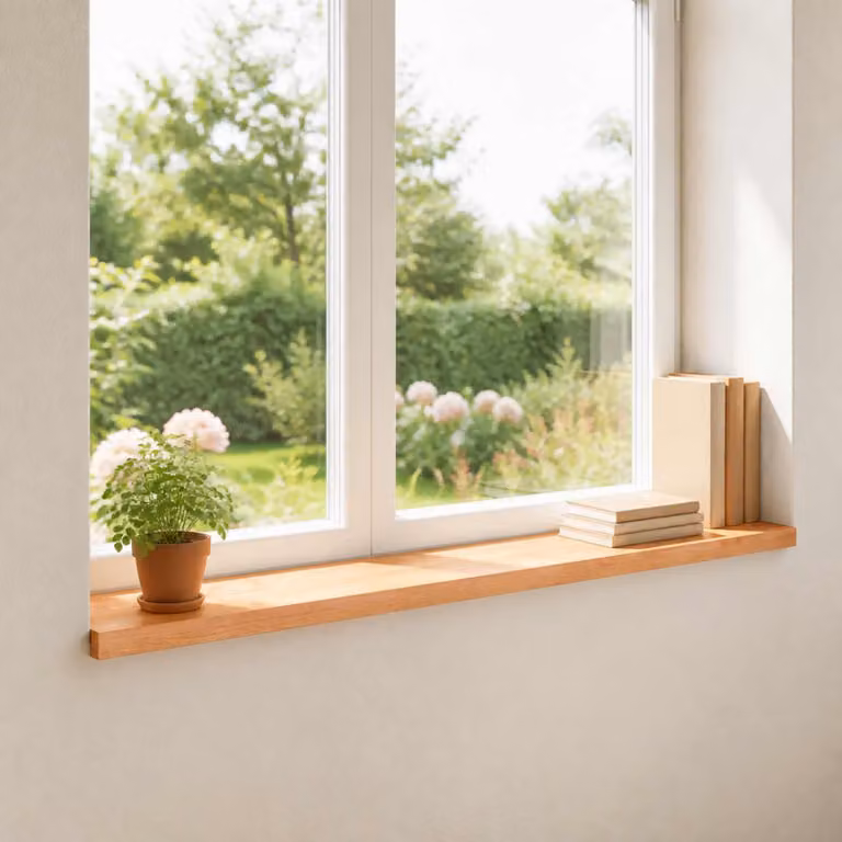 Set di 2 soglie per finestre vidaXL in legno marrone L 140 cm x P 15 cm x H 2 cm