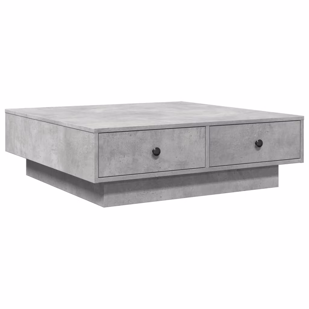 Tavolino da Salotto Grigio Cemento 90x90x28cm Legno Multistrato