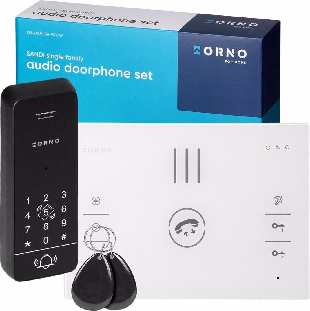 ORNO | Videocitofono OR-DOM-BA-933/W - Bianco - IP65 - RFID - Accesso Facile E Tecnologia Moderna