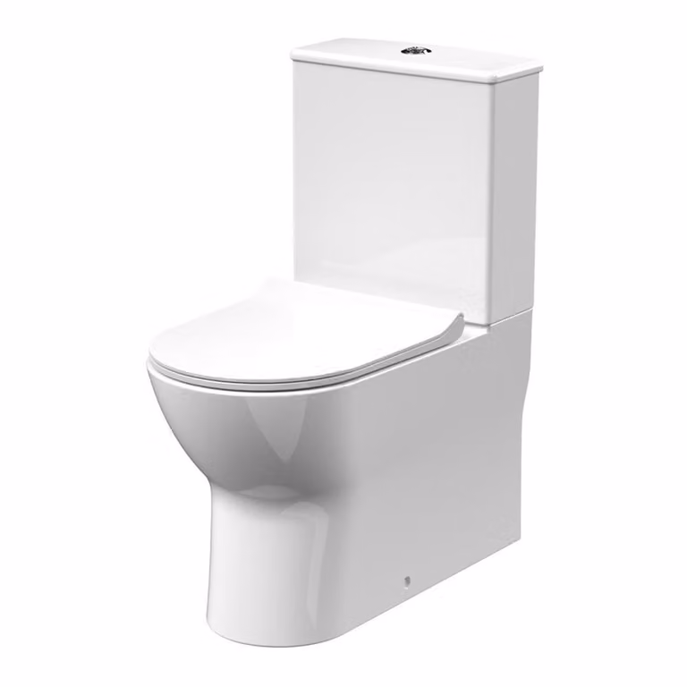 WC Monoblocco Rotondo Moderno con Sedile Ammortizzato