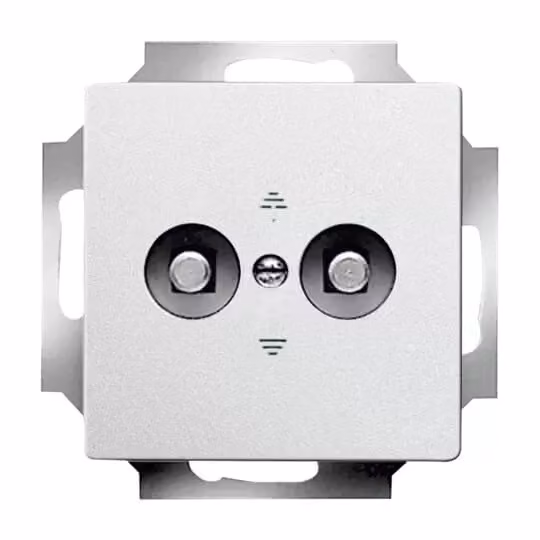 Busch-Jaeger 2095 UC-83 Presa di equalizzazione del potenziale da incasso, doppia, argento alluminio