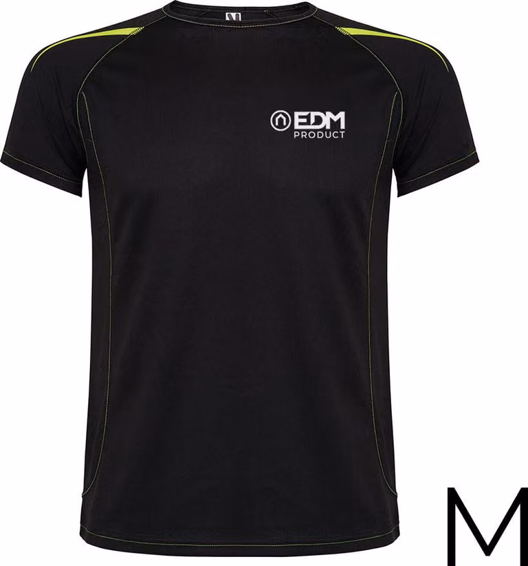 *merchandising* maglietta sportiva nera taglia M Roly EDM