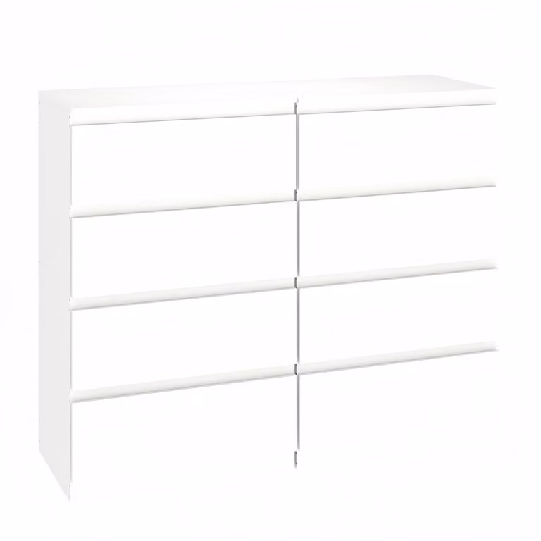 Comodino con 4 cassetti, set da 2, bianco, MDF, 60 x 40 x 98 cm