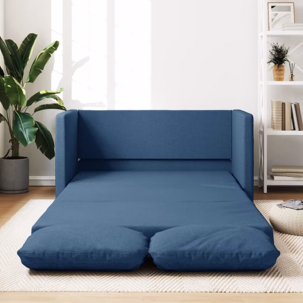 Divano letto esclusivo, blu, 112x174x55 cm, rivestito in tessuto
