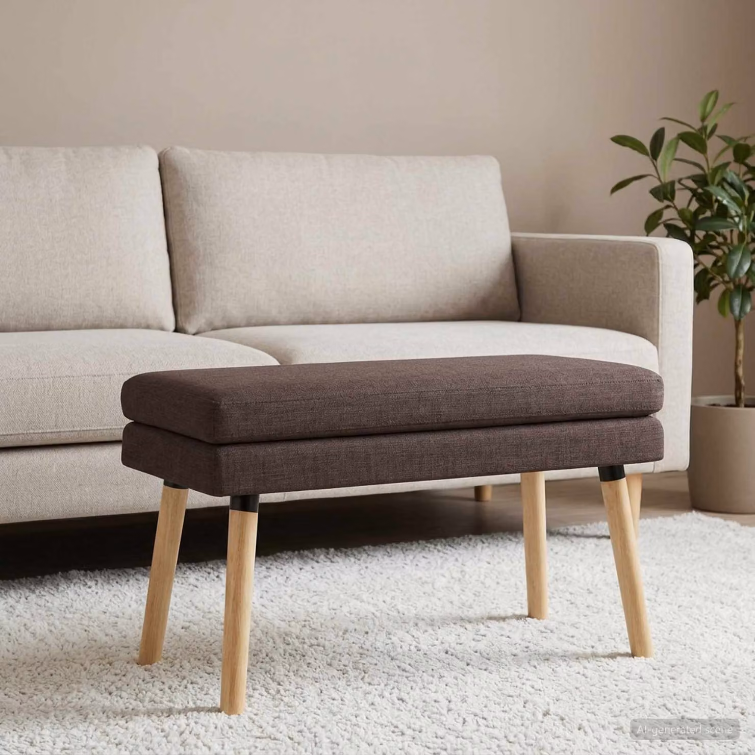 Panchina moderna vidaXL in legno e tessuto marrone scuro L/P/H: 80 x 40 x 47 cm