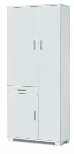 Sarmog Mobile Tre Ante Un Cassetto, Armadio camera da letto, Armadio tre ante, Armadio salvaspazio, Armadio tre ante un cassetto, Armadio Bianco Fiammante A623Bfbfk L77H180P34Cm