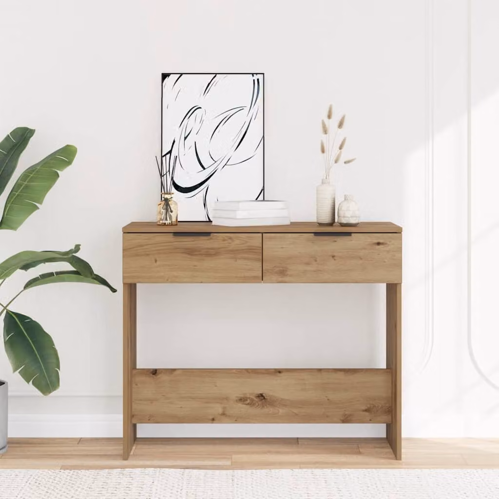 vidaXL Tavolo Consolle Moderno in MDF Laminato Marrone L 90 cm, P 36 cm, H 75 cm