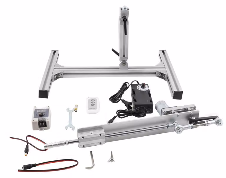 Attuatore lineare elettrico - Sistema di movimento ciclico - 24 V DC - 120 giri/min - Corsa di 150 mm - Acciaio inossidabile