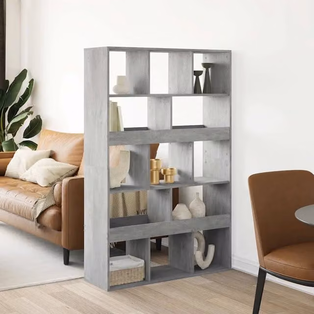 Libreria moderna vidaXL in MDF Grigio, L: 100 cm, P: 33 cm, H: 156,5 cm – 1
