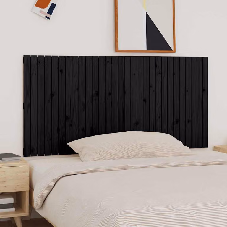 Testiera da parete vidaXL in legno massello di pino nero L: 185 cm, H: 90 cm, P: 3 cm