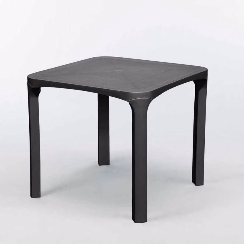 Tavolo da bar in poly rattan per esterni 80x80 Grand Soleil Olè - Nero