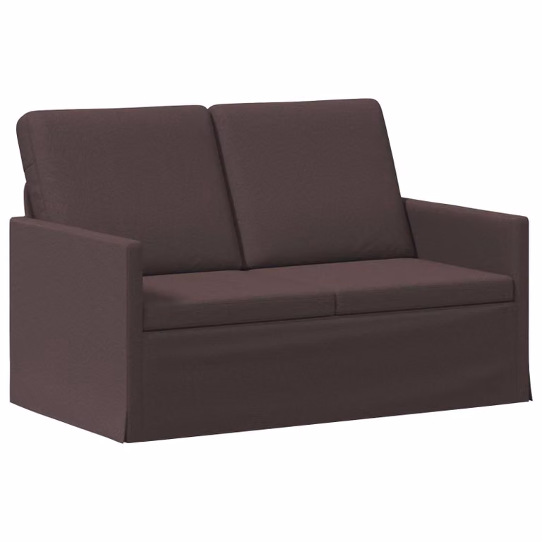 Divano a 2 posti vidaXL in tessuto marrone con struttura in metallo per soggiorno L: 130 cm, P: 81 cm, H: 82 cm