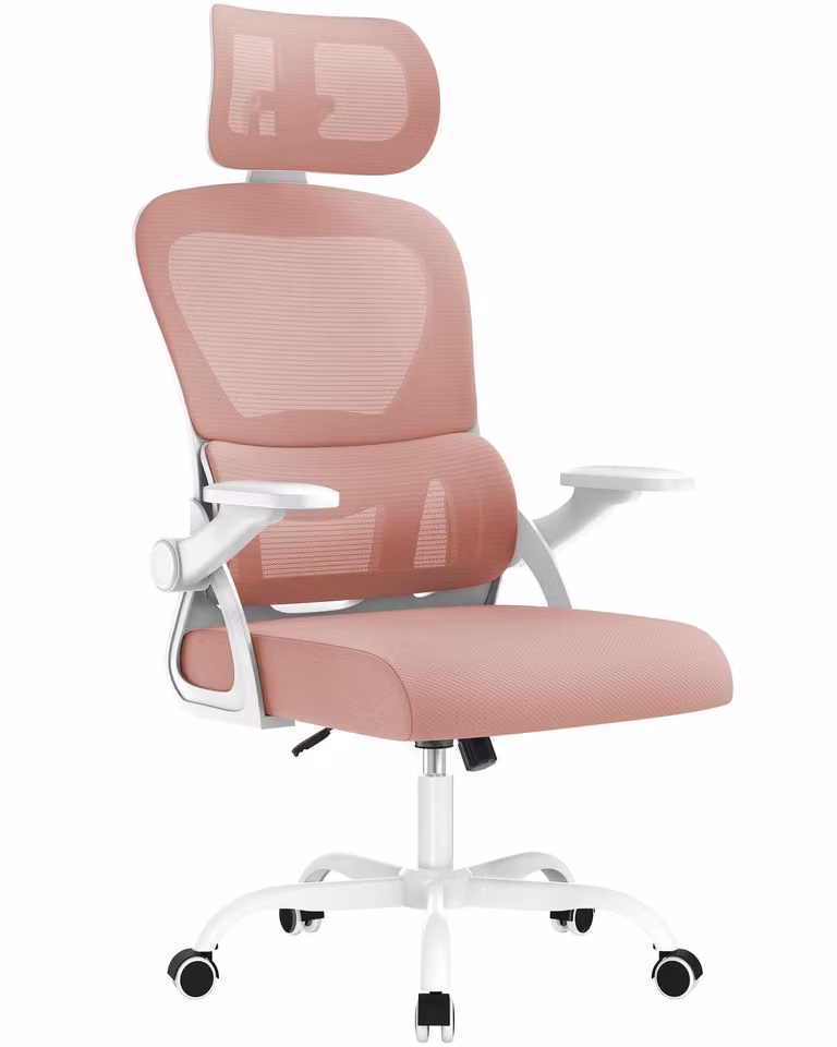 Sedia da ufficio ergonomica, sedia da scrivania con poggiatesta e braccioli regolabili, supporto lombare a forma di C, sedia girevole, sedie da ufficio con funzione oscillante