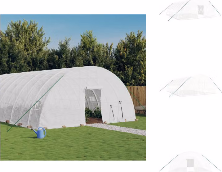 vidaXL Serra con telaio in acciaio bianco 48 m² 8x6x2,85 m - Serre