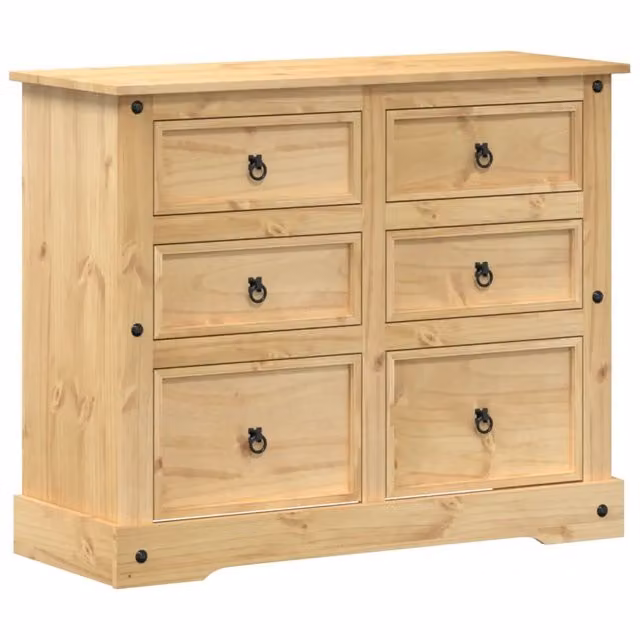 Cassettiera Corona 110x43x91 cm in Legno Massello di Pino CFW4153293