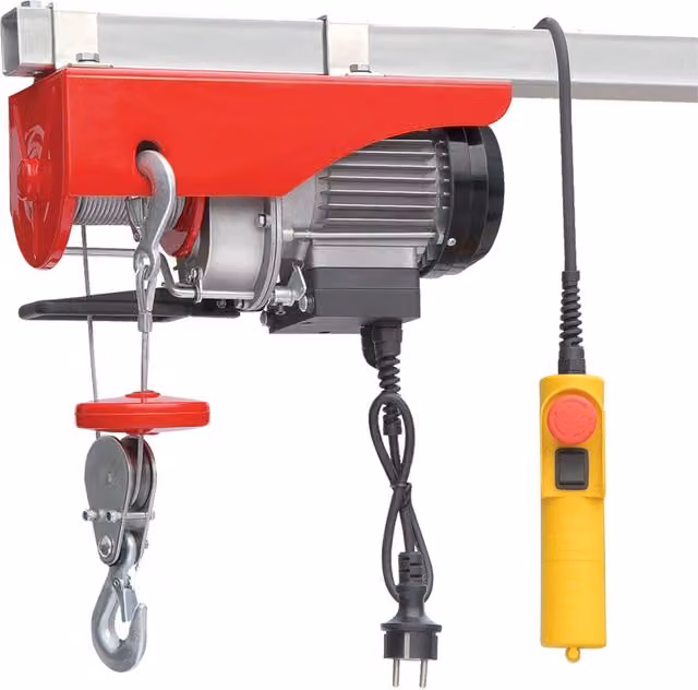 Elettrocarrucola SIDEX SX200-12 da 450 W con portata 100/200 kg in acciaio rosso