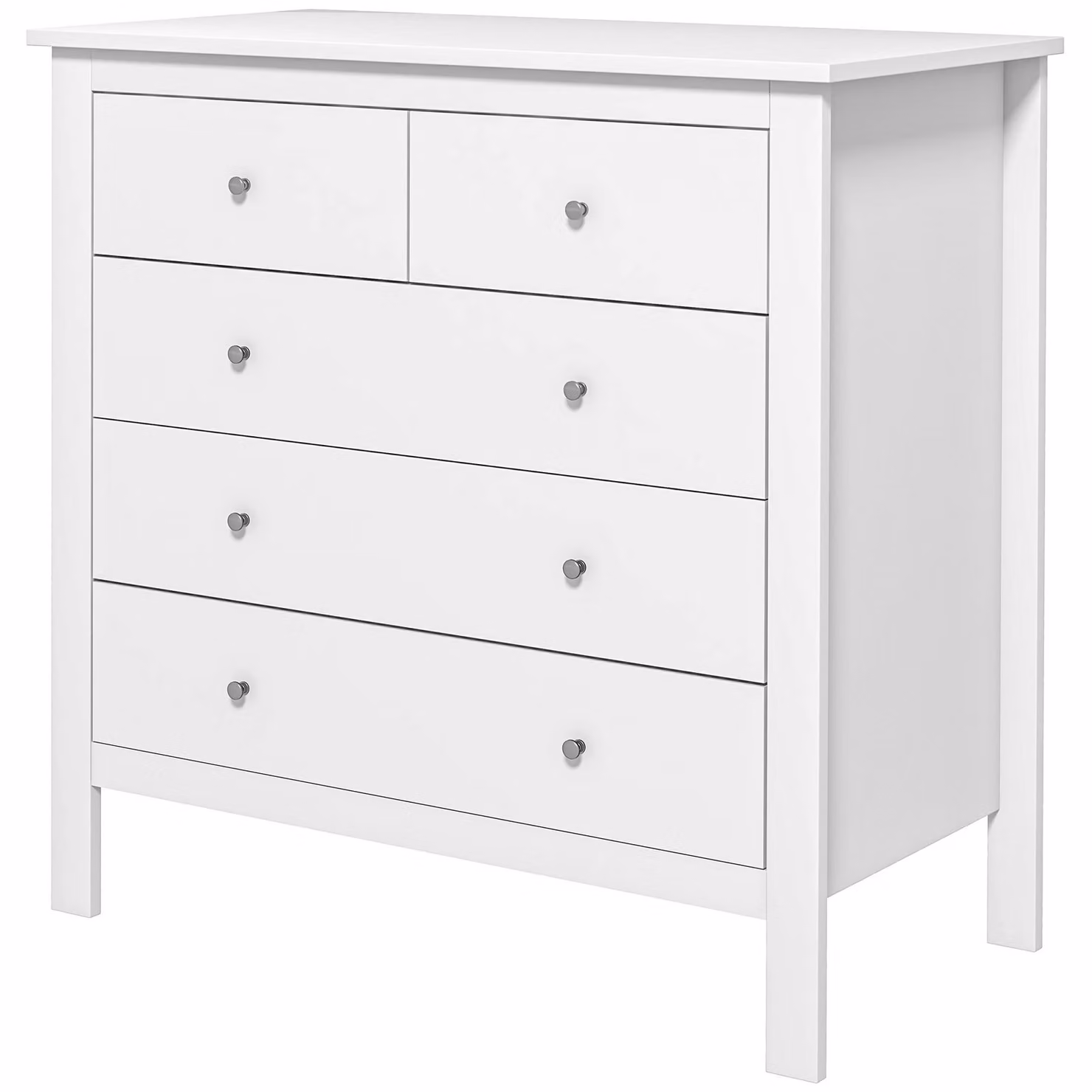HOMCOM Comodino con 5 cassetti, credenza con sistema anti-ribaltamento