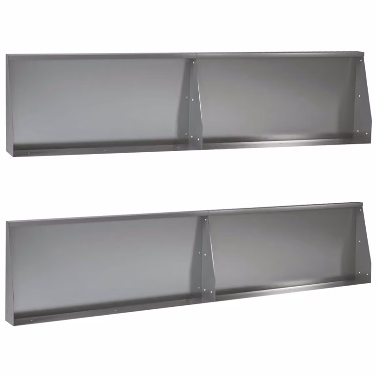 Set di 4 muri di contenimento vidaXL in acciaio zincato grigio, L: 100 cm, H: 12 cm, P: 40 cm
