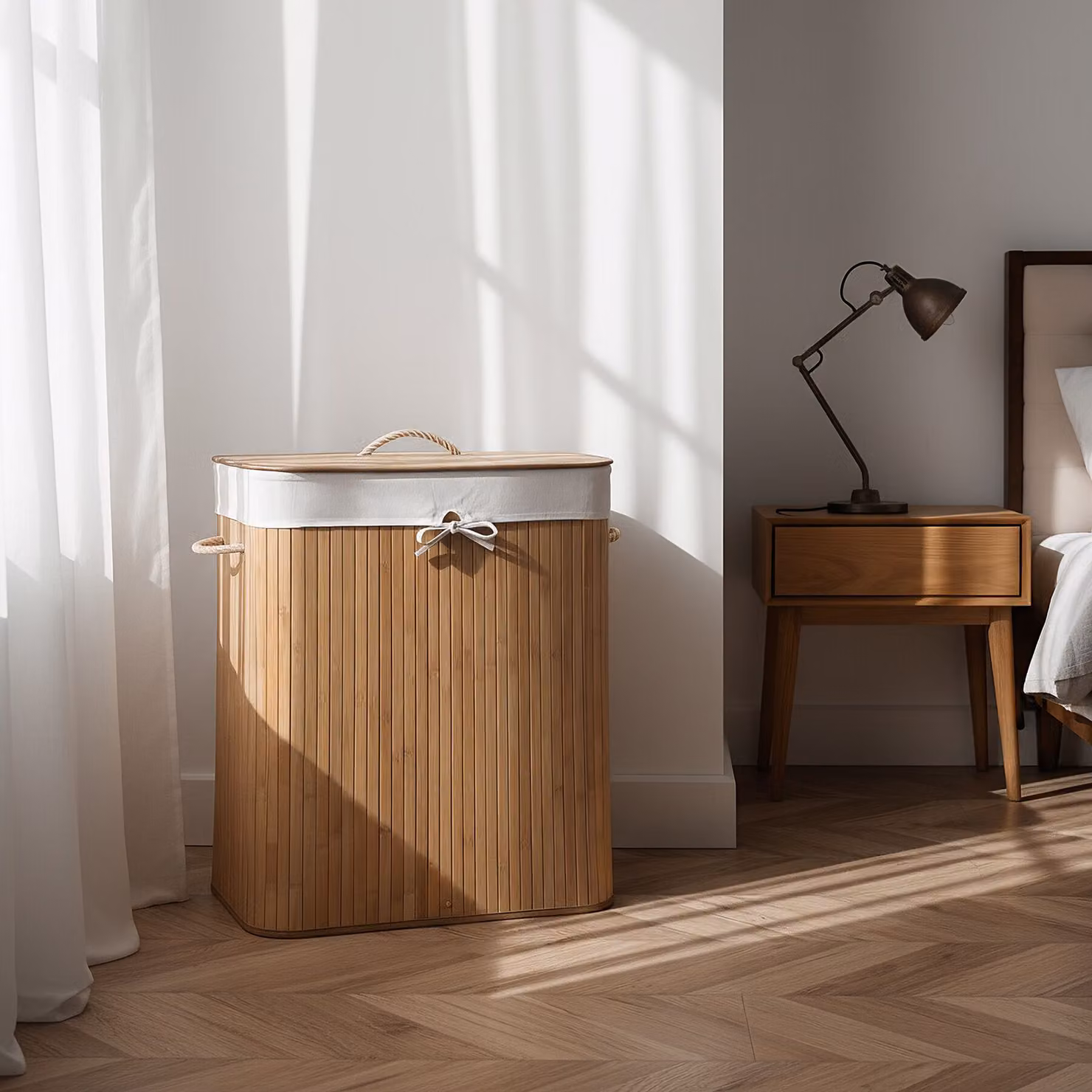 Cesto per la biancheria con sacchetto rimovibile TecTake GmbH, beige, 100 L – 3