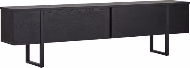 Mobile TV in legno "Onera" - 180 x 30 x 50 cm - Legno nero / Nero